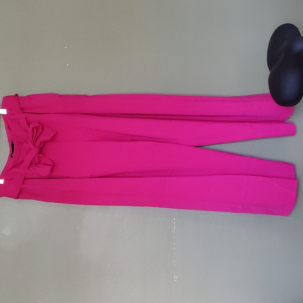 NY&CO Womans Pink Paper Bag Dress Slacks, Size Large